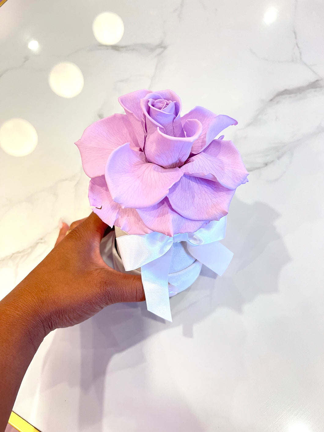 Single Infinity Rose in Velvet Box