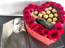 Load image into Gallery viewer, Moet + Chocolate Rose Box
