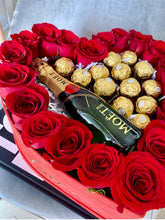 Load image into Gallery viewer, Moet + Chocolate Rose Box
